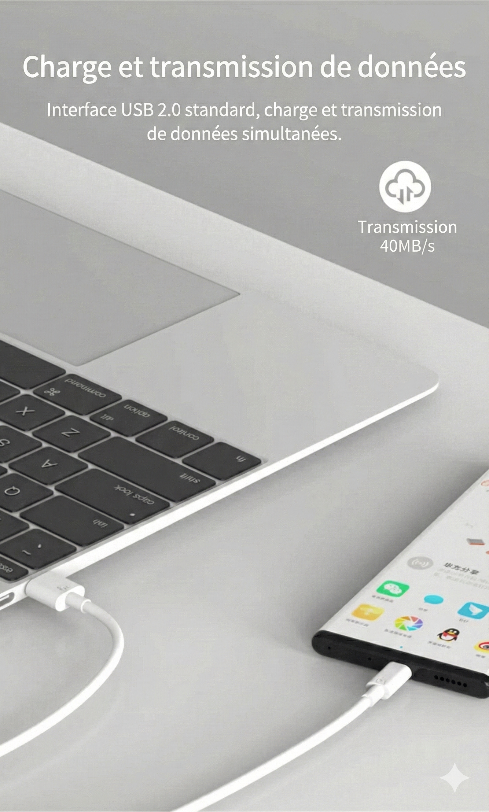 Kit Chargeur Super Rapide 66W + Câble USB-C 6A