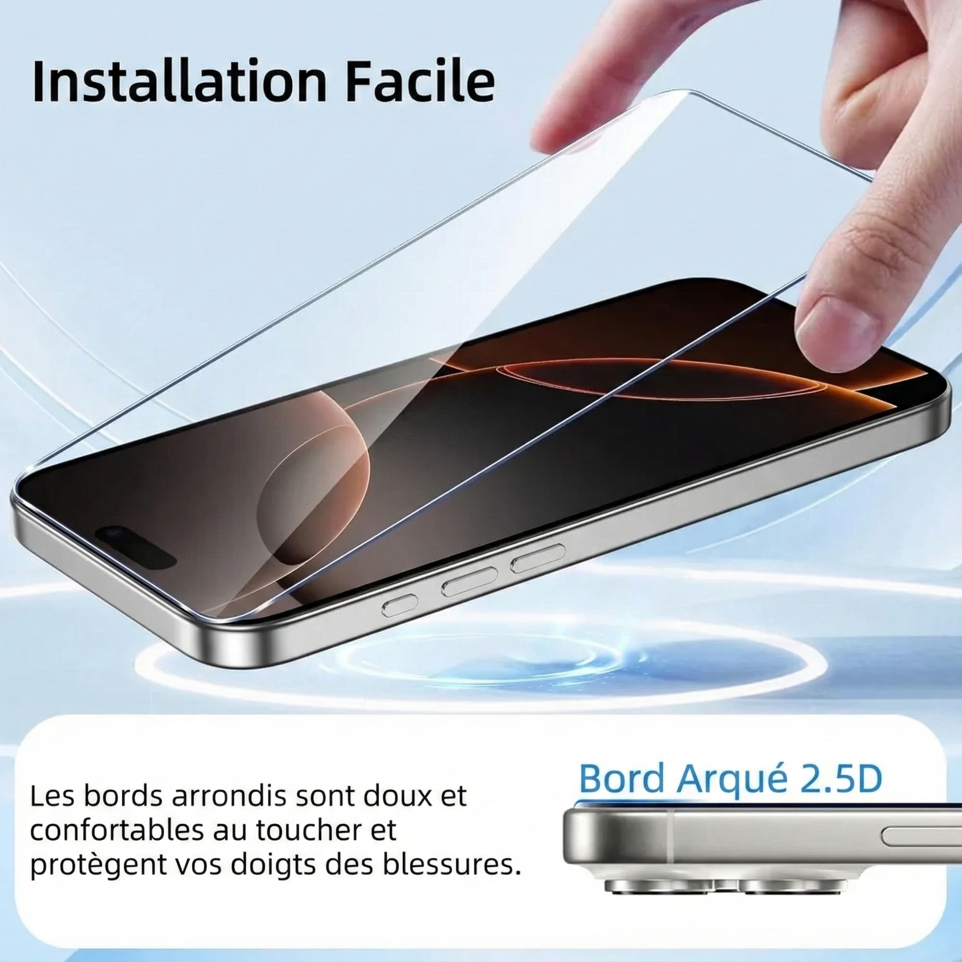 Verre Trempé iPhone - Protection 9H Anti-Choc & Rayures